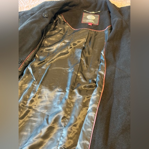 Vince Camuto long warm coat with silver metal studded sleeves in XL - Black - Picture 9 of 16